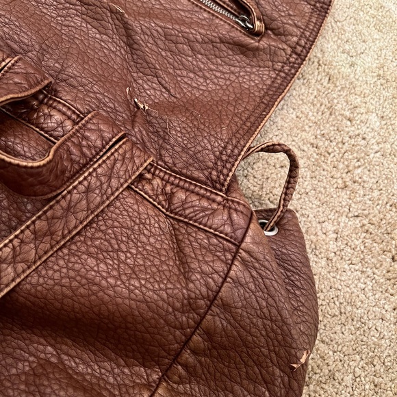 Brown Textured Backpack - Picture 5 of 12